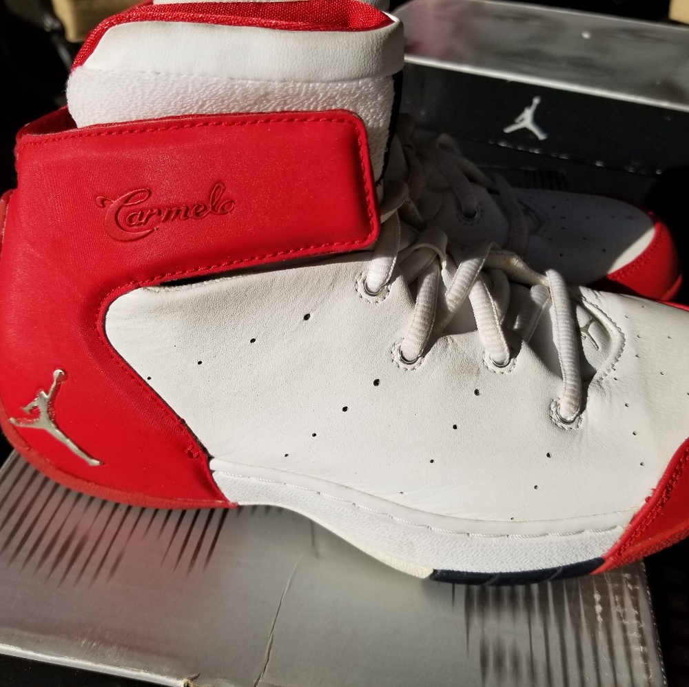 Air Jordan Carmelo 1.5 Retro White-Deep Red 2004